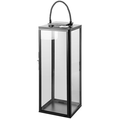 Fink Garten-Laterne 78 cm tragbar grau pulverbeschichtet Stumpenkerzen Windlicht