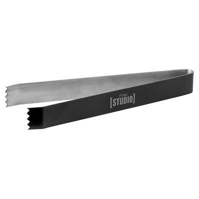 Fink Studio matt schwarze Eiswürfel-Zange 17 cm Eiszange aus Edelstahl