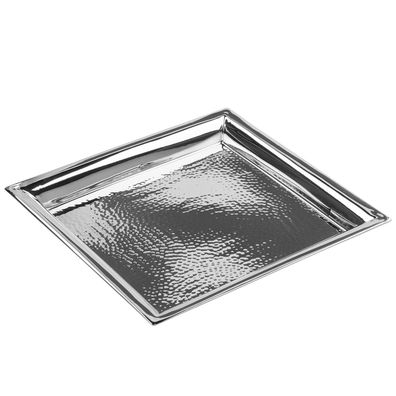Fink Serviertablett 24x24 cm quadratisch Edelstahl gehämmert für Obst & Früchte