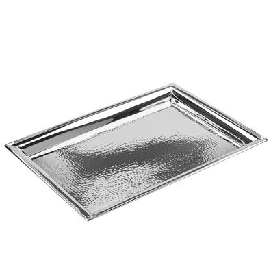 Fink Serviertablett 34x24 cm rechteckig Edelstahl gehämmert für Obst oder Snacks