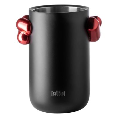 Fink Studio schwarzer Design Flaschenkühler 20 cm Edelstahlkühler für 1 Flasche