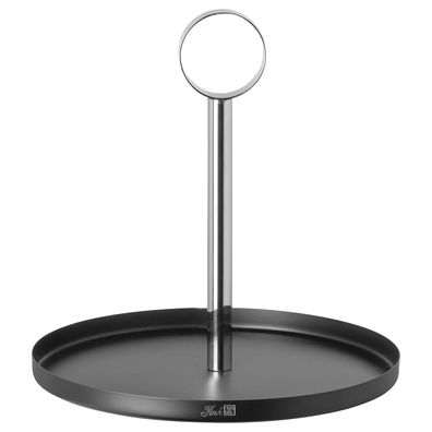 Fink einstöckige Etagere 28 cm schwarzes Serviertablett mit Haltering