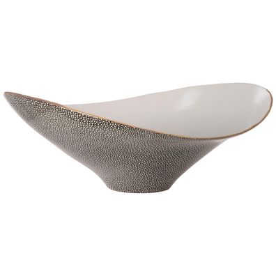 Fink Obstschale 44x17 cm aus Porzellan braune ovale Schale für Früchte & Gebäck