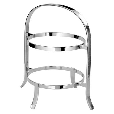 Fink 2-stöckige Teller-Etagere 33x31 cm aus Edelstahl gehämmerter Tellerständer