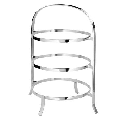 Fink 3-stöckige Teller-Etagere 45x32 cm aus Edelstahl gehämmerter Tellerständer