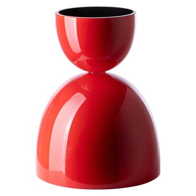 Fink Studio beidseitig verwendbare Schale 27x22 cm rote Snackschale aus Opakglas