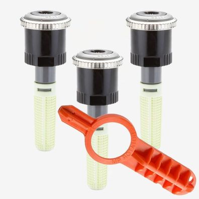 3x Hunter Rotator Düse MP 3000 360° Wurfweite 6,7 bis 9,1 m + Einstellstellschlüssel