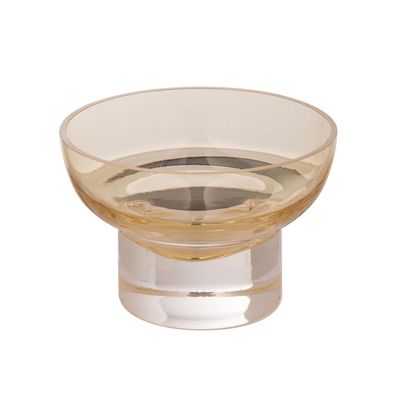 Fink transparenter Glas-Teelichthalter Ø 10 cm champagner kleines Windlicht