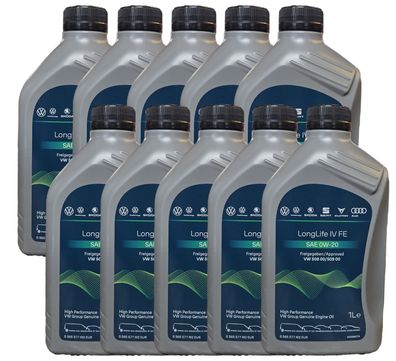 Original VW AUDI SKODA SEAT Öl 0W20 LL 4 IV 508.00 / 509.00 Motoröl 10x1 L