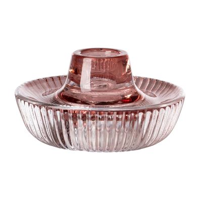 Fink Glas-Kerzenhalter Ø 10 cm rose Kerzenständer für Teelichter oder Stabkerzen