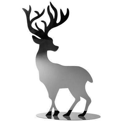 Fink extra großer Deko Hirsch 68 cm Edelstahl silberne Dekofigur zum Aufstellen