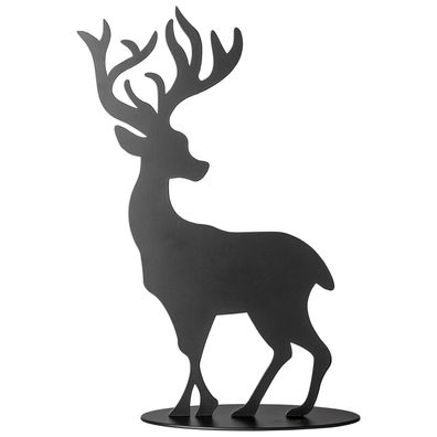 Fink kleiner Deko Hirsch 10 cm matt schwarz Dekofigur Hirschfigur zum Aufstellen