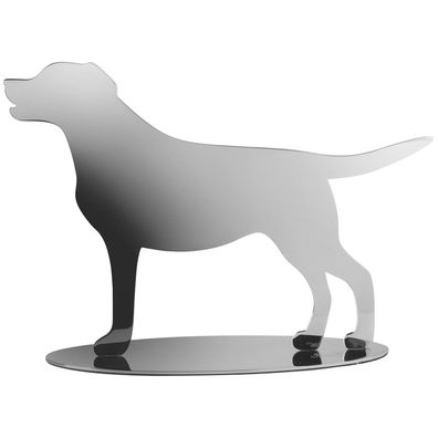 Fink stehender Deko-Hund Edelstahl 7x21x15 cm silberner Labrador zum Aufstellen