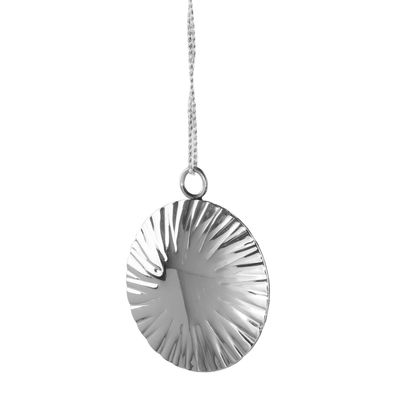 Fink runder Deko-Ornament-Anhänger Ø 6.5 cm gestreift Edelstahtl Fensterschmuck
