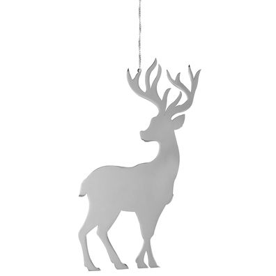 Fink Deko Rentier aus Edelstahl zum Aufhängen 30 cm Baumschmuck & Fensterdeko