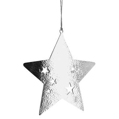 Fink großer Stern Deko-Anhänger aus Edelstahl 21 x 21 cm Christbaum-Schmuck