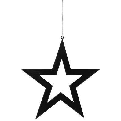 Fink schwarzer Stern Deko Anhänger 10x10 cm Edelstahl Fensterschmuck & Baumdeko