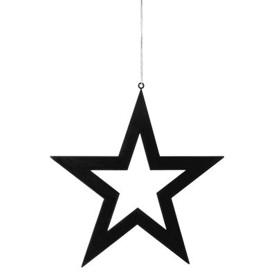 Fink schwarzer Stern Deko Anhänger 15x15 cm Edelstahl Fensterschmuck & Baumdeko