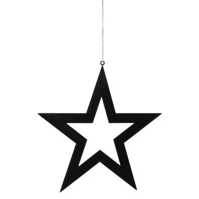 Fink schwarzer Stern Deko Anhänger 20x20 cm Edelstahl Fensterschmuck & Baumdeko