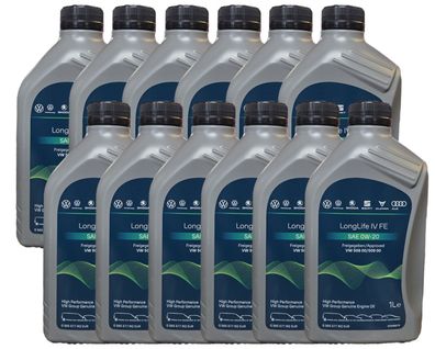 Original VW AUDI SKODA SEAT Öl 0W20 LL 4 IV 508.00 / 509.00 Motoröl 12x1 L