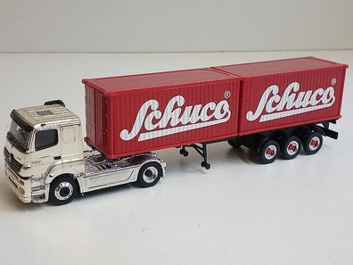 Mercedes Actros Container-Sattelzug 1:87 Schuco Junior Line verchromt Modellauto
