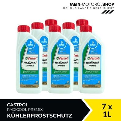 Castrol Radicool Premix Kühlerfrostschutz (-36 °C) gebrauchsfertig 7x1 Liter