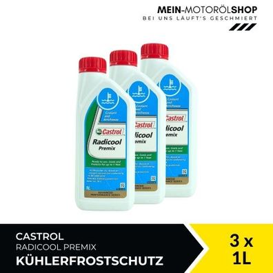 Castrol Radicool Premix Kühlerfrostschutz (-36 °C) gebrauchsfertig 3x1 Liter