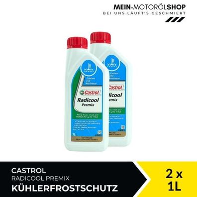 Castrol Radicool Premix Kühlerfrostschutz (-36 °C) gebrauchsfertig 2x1 Liter