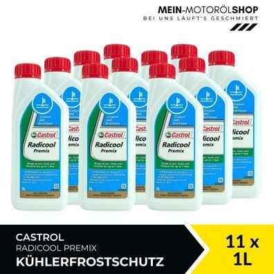Castrol Radicool Premix Kühlerfrostschutz (-36 °C) gebrauchsfertig 11x1 Liter