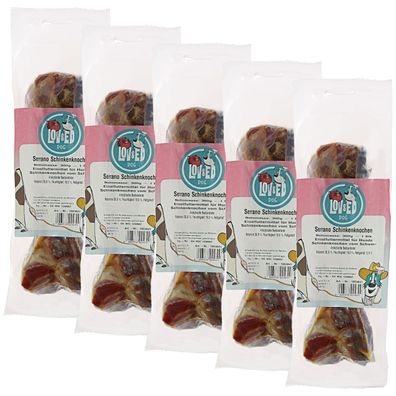 Lov&Ed Serrano Schinkenknochen für Hunde, 5x 300 g