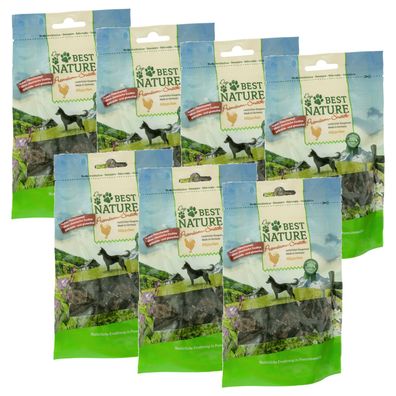 Best Nature Premium Snack für Hunde, 7x 80 g - Häppchen Huhn