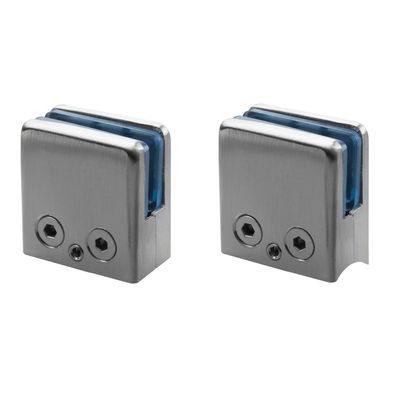 Edelstahl Glashalter 44x46mm Klemmhalter Glasklemme für Glas 8–8,76mm