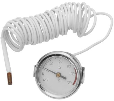 Thermometer 0-120°C mit 300cm Sensor Kabel Temperaturanzeige Motor Maschine Ofen