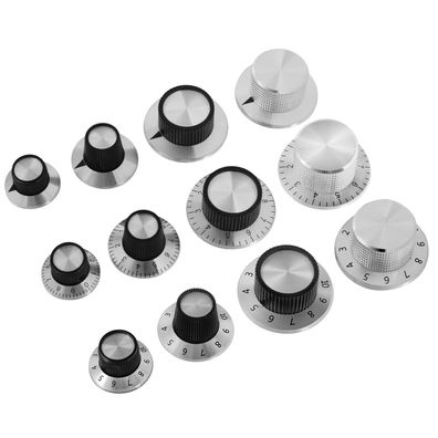 Potiknopf Aluminium Drehknopf Reglerknopf ALU Schwarz 6mm Achse Potentiometer