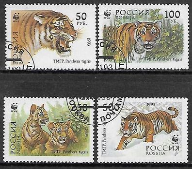 Russland gestempelt Michel Nummer 343-346