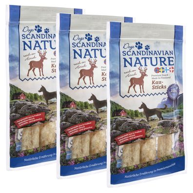Scandinavian Nature Dogs mit Hirsch, 3x 45g - Kausticks für Hunde