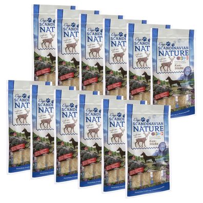 Scandinavian Nature Dogs mit Rentier, 12x 45 g - Kausticks für Hunde