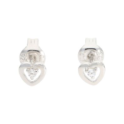 Ohrstecker Herzen für Kinder Silber 925 mit Zirkonia JL10-06-3708 Made in Germany