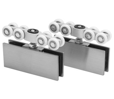 Edelstahl Rollwagen Laufwagen Laufrolle für Glasschiebetür Glastüre Schiebetür