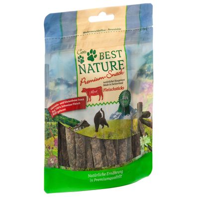 Best Nature Premium Snack für Katzen, 50 g - Fleischsticks vom Rind