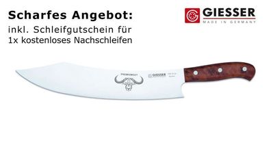 Giesser Messer 30cm PremiumCut Chefs No 1 Tree of life Thujaholz Kochmesser BBQ