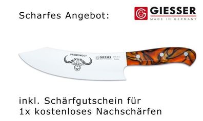 Giesser Messer PremiumCut 20 cm Acryl Chefs No 1 Spicy Orange Kochmesser BBQ