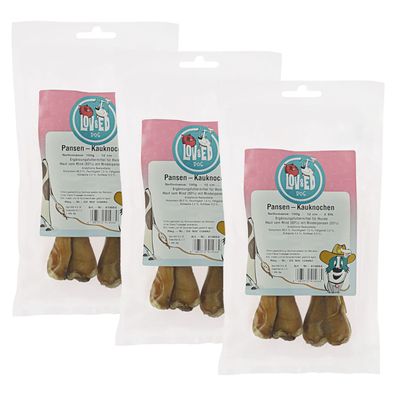 Lov&Ed Pansen-Kauknochen für Hunde, 3x 2 Stück