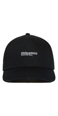 Dsquared2 Baseball Cap schwarz Weiße Sweat and Tears Stickerei Unisex