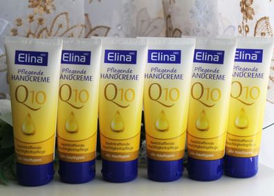 6x75ml Elina Q10 pflegende Handcreme hautstraffende Feuchtigkeitspflege