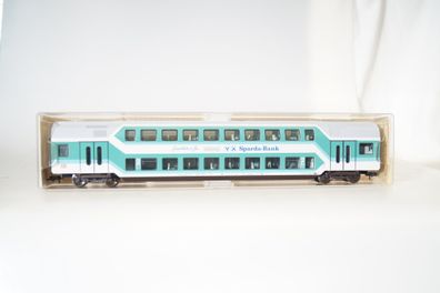 H0: Fleischmann 95 5122K Personenwagen Doppelstockwagen Sparda-Bank, top/Fleischmann