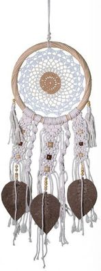 Großer Dreamcatcher im Boho-Style, 22 cm Durchmesser, Traumfänger gehäckelt