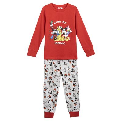 Disney Mickey Mouse Pyjama Lang Single Jersey Baumwolle Schlafanzug