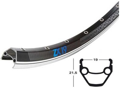 Exal ZX19 Felgenring Felge schwarz 32 Loch Felgenbremse 19-622 6,5mm VL 28 Zoll