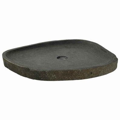 Ovales Flussstein-Basin Grau, 65 x 50 x 6 cm (L x B x H)